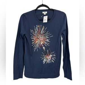 J crew Teddie firework sequence 100% cotton sweater size S